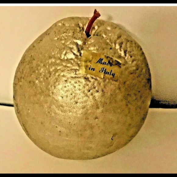 New Italian Glass Apple Fruit Gold or Silver - Picture 6 of 8